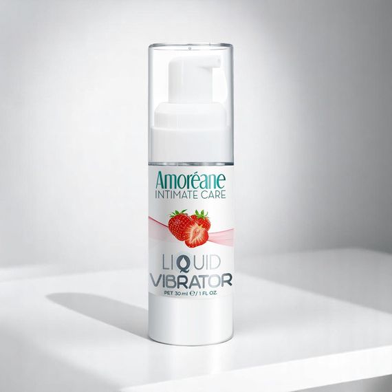 Лубрикант з ефектом вібрації Amoreane Med Liquid Vibrator Strawberry (30 мл) — збуджуючий гель для інтимних ігор, аромат полуниці