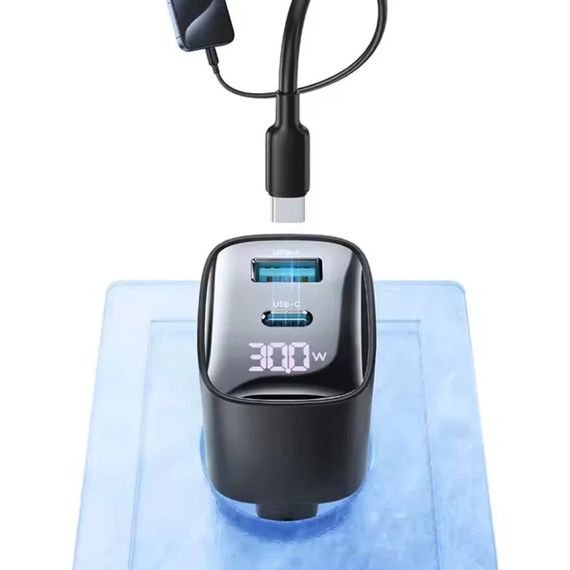 СЗУ Usams US-CC229 GaN Digital Display XC Ser. 30W (1USB-A/1C) Black | Зображення 1