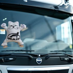 Игрушка кот Саймона в машину c вышивкой MAN ман белый автомобилисту 02237