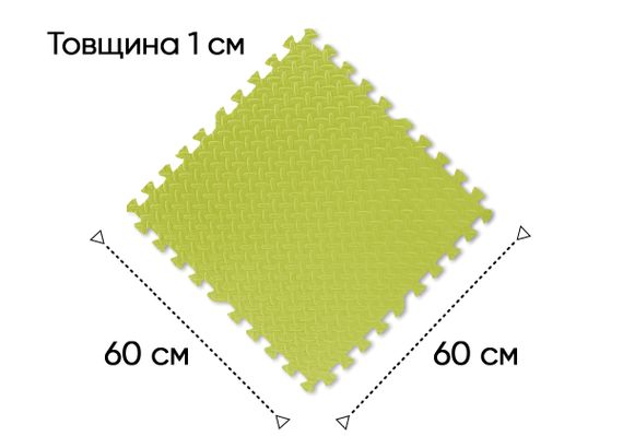 Мат-пазл EasyFit SwallowTail EVA 120х120х1 см отцами ласточкин хвост Желтый (EF-1950-Y) | Зображення 4