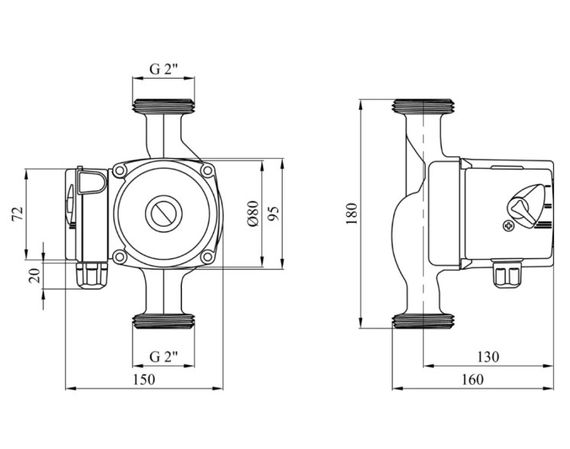 Циркуляційний насос Forwater 32/8-180 з гайками (CV022057) | Зображення 1