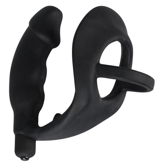 Ерекційне кільце з анальною пробкою - Black Velvets Ring & Vibro Plug Sex Aura | Зображення 1