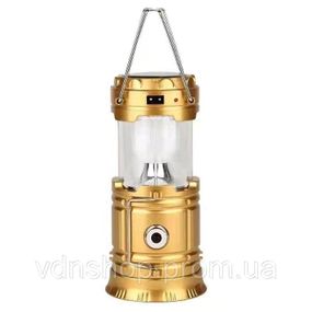 Фонарь кемпинговый светодиодный 36 Вт с USB зарядкой, ручкой и подвесом • Светильник туристический HP-DT-1GOLD