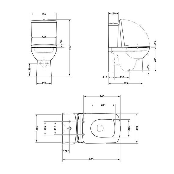 Унитаз-компакт Qtap Nando безободковый с сиденьем Soft-close QT12221222AW | Зображення 1