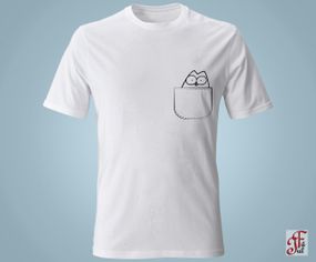 Футболка жіноча з принтом  SIMON`S CAT Симон в кишені.