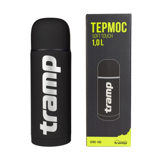 Термос Tramp Soft Touch 1 л чорний, термос трамп туристичний для напоїв | Зображення 2