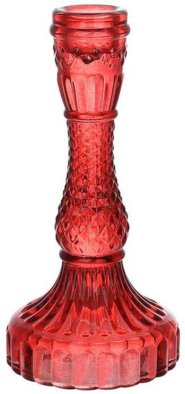 Набір 12 скляних свічників "Crystal Glass" 17см, червоний