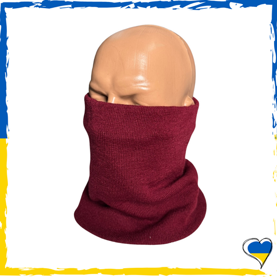 Баф унісекс теплий на флісі бордовий