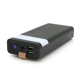 PowerBank XO-PR1129 20000mAh,flashlight,Input:(Micro,Type-C), Output:(2хUSB,Type-C), QC22.5W/PD20W, plastic, Black