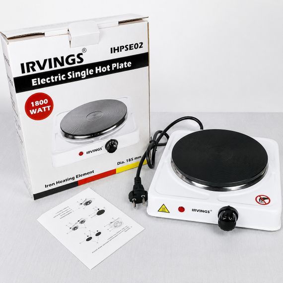 Електроплита настільна Irvings IHPSE02 White, 1800 Вт, 1 конфорка, механічне управління | Зображення 7
