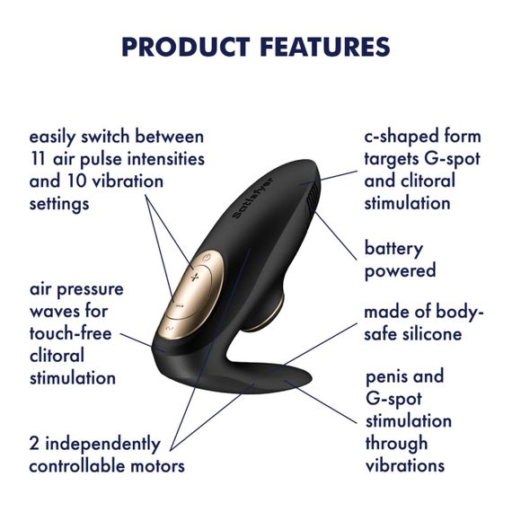 Вакуумний вібратор для пар Satisfyer Pro 4 Couples Battery Series, підходить для сексу у парі Sex Aura | Зображення 4