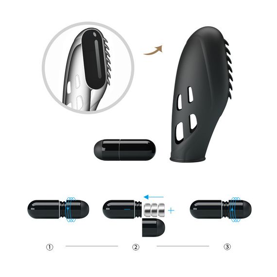 Насадка на палец - Pretty Love Gilo Finger Vibrator Black sexstyle | Зображення 4