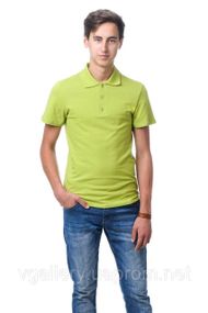 Футболка чоловіча ПОЛО — Оливкова з коротким рукавом L