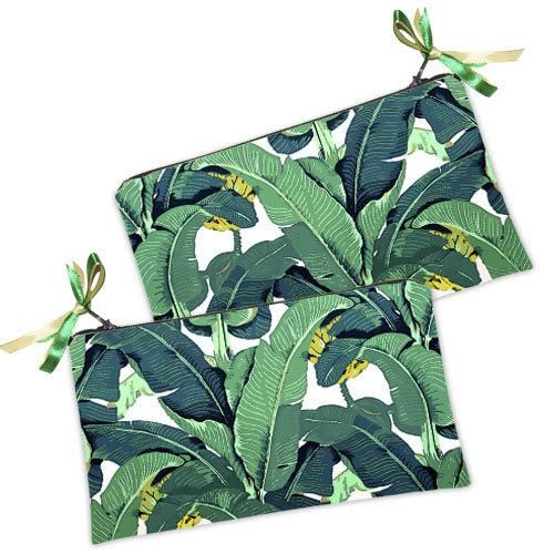 Косметичка жіноча Листья джунглей на белом фоне 20х12 см (K_TRO041)