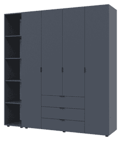 Комплект шкафов для одежды Doros Гелар (2 шт.) 193,2х49,5х203,4 см Графит (DRS-011153)