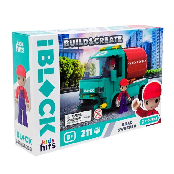 Конструктор "Підмітальна машина" KH17/005/3 Build & create Road sweeper IBLOCK, 211 деталей, в коробці (4897126753646) | Зображення 1