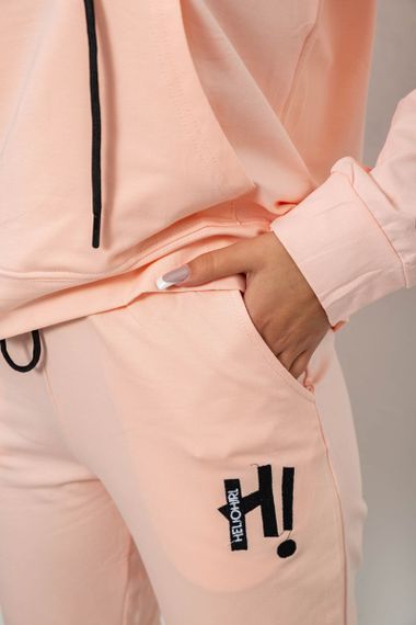 Спортивний костюм жіночий двонитка  -уцінка, колір персиковий, 214R1419-003-U-6 | Зображення 4