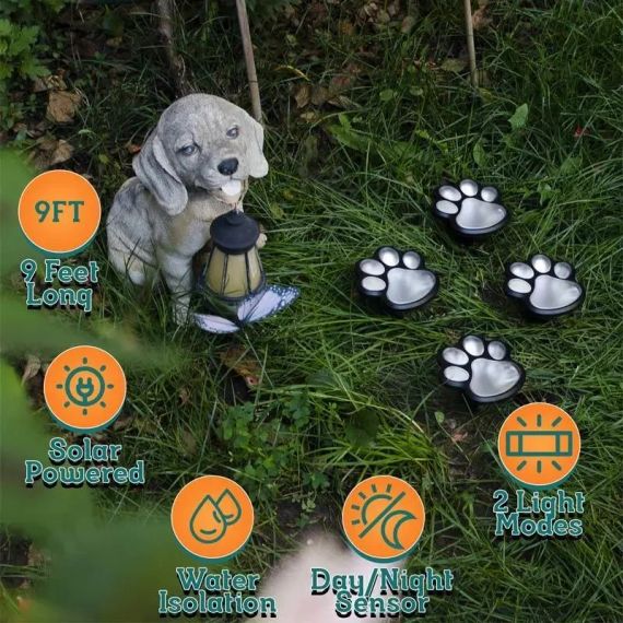 Світяться сліди Paw Prints Lights на сонячній батареї | Зображення 5