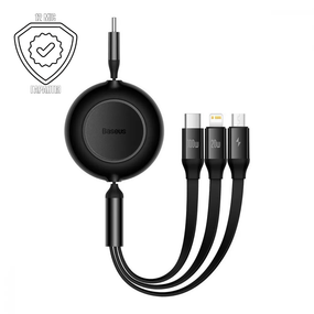 Кабель Baseus Bright Mirror Series II Retractable 3 in 1 Fast Charging Type-c to M+L+C 100 кабель 3 в 1