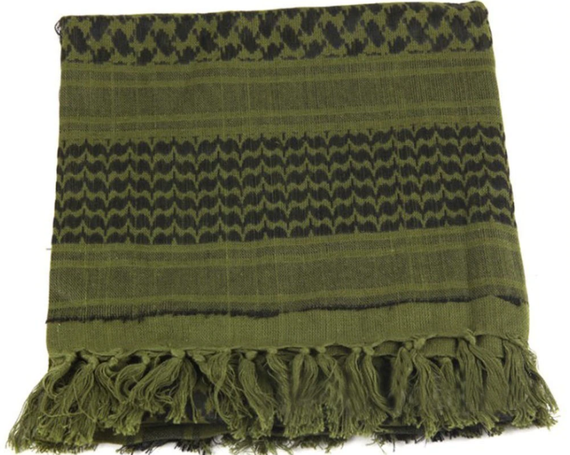 Платок шарф арафатка, шемаг, куфия 110см - Black/Green | Зображення 3
