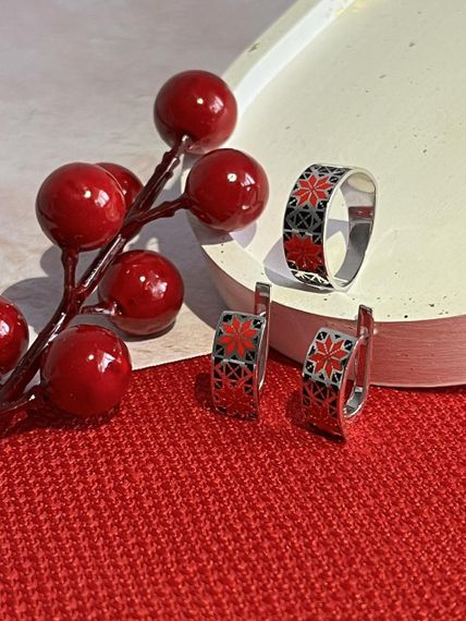 Серебряный комплект с эмалью Artsriblo арт.А46 18.5