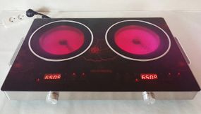 Плита двокомфоркова інфрачервона Crownberg Cb-1327 електрична кухонна настільна 4000 W