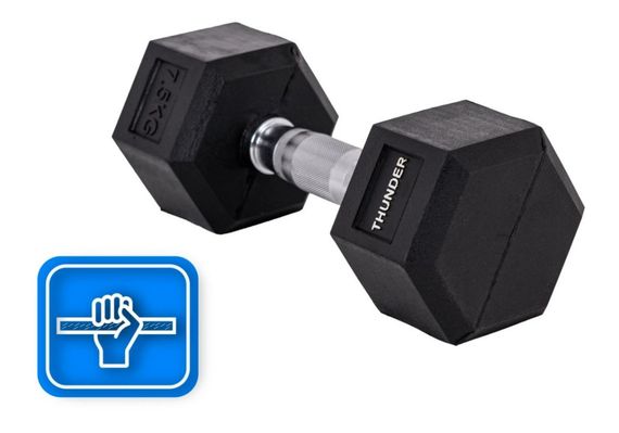 Гантель шестигранна Thunder 7,5 кг (HEXAGONAL-DUMBBELLS-7,5KG) | Зображення 2