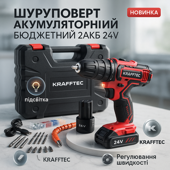 Надежный дрель-шуруповерт, Дрель-шуруповерт безщеточный акб для сборки мебели DA-53