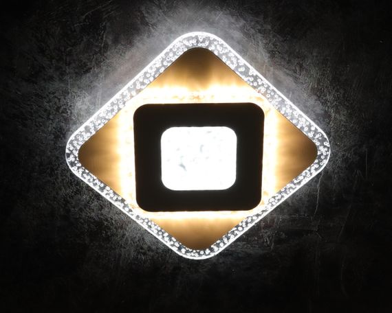 Сучасний квадратний світильник стельовий LED для кімнати кухні ванної 25124 Білий 4х25х25 см.