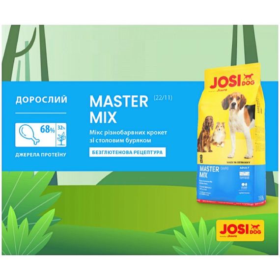 Сухий корм для дорослих собак JosiDog Master Mix Adult з м'ясом домашньої птиці 15 кг (4032254770664) | Зображення 2