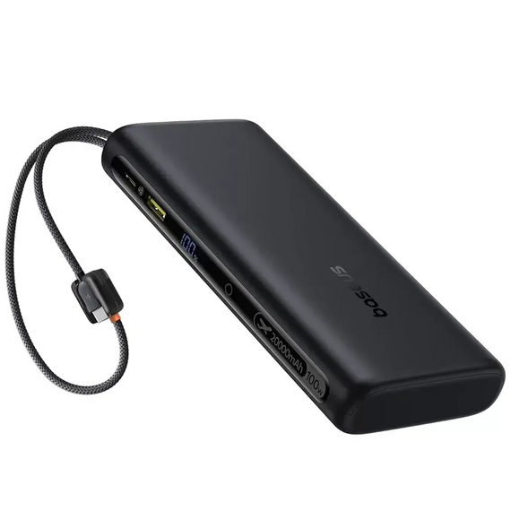 Павербанк Baseus EnerFill FC41 20000mAh 100W з LCD-дисплеєм, 4 порти + 2 кабелі, швидка зарядка, чорний | Зображення 1