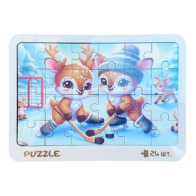 Новорічний пазл-вкладиш "Оленятка" 3240-19-005, 16х22 см