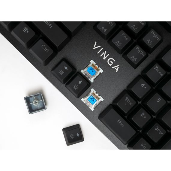 Клавіатура Vinga KBGM160 LED Outemu Blue USB Black (KBGM160 Black) | Зображення 8