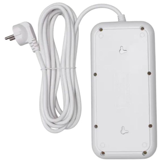 Мережевий фільтр-подовжувач 6 розеток 4xUSB-A 2xUSB-C 5м білий  HP-5-53 | Зображення 4