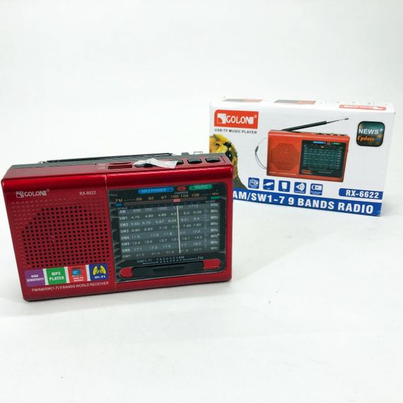 Портативная колонка радио MP3 USB Golon RX-6622. Цвет: красный | Зображення 4