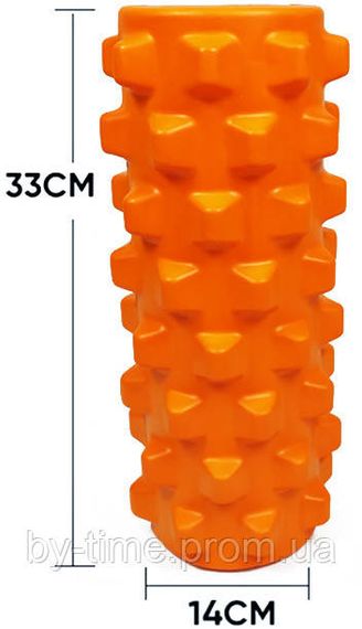 Масажний ролик EasyFit Grid Roller PRO 33 см Помаранчевий