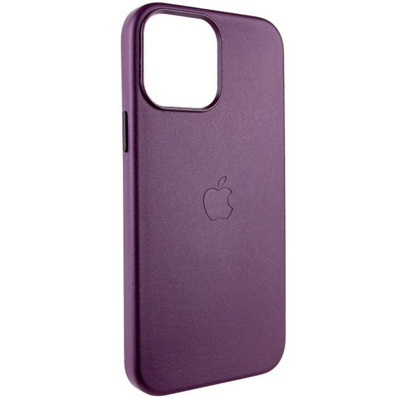 Шкіряний чохол Leather Case (AA Plus) with MagSafe для Apple iPhone 13 Pro (6.1") Штучна шкіра, Dark Cherry | Зображення 1