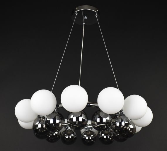 Люстра підвісна на 12 лампочок 27909 Хром 25-160х62х62 см.