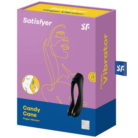 Вібратор на палець Satisfyer Candy Cane Чорний— компактний для стимуляції ерогенних зон | Зображення 6