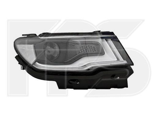 Ліва фара JEEP COMPASS 16-  ел. біла вставка hb3 + led; +коректор,