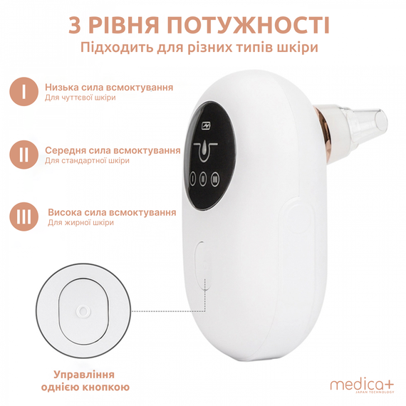 Набір: Вакуумний очисник шкіри та пор Medica+ SkinCleaner 7.0 + Інструменти для чищення обличчя (EasyClean) | Зображення 2