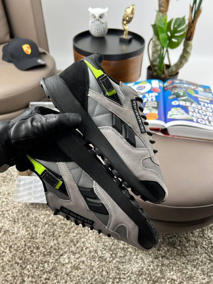 Чоловічі кросівки Re-ebok Classic Leather New Grey Black Lime 44 28 | Зображення 8