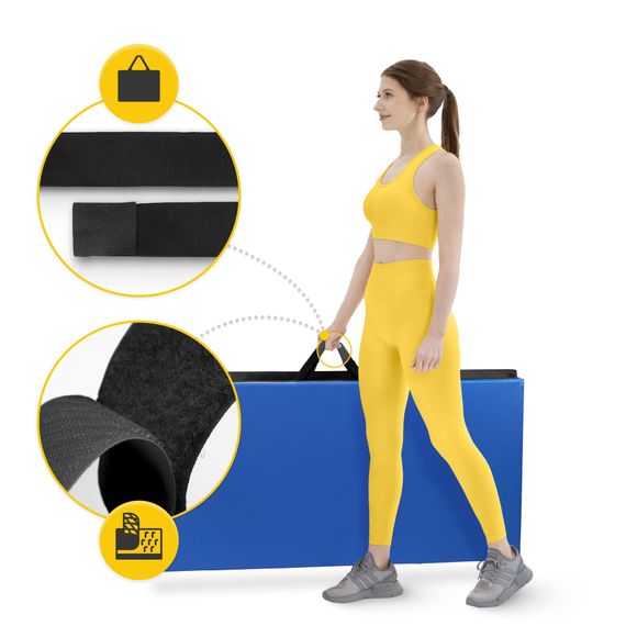 Мат гімнастичний складаний 4FIZJO XL 240 x 120 x 5 см Blue (P-5907739319715) | Зображення 4