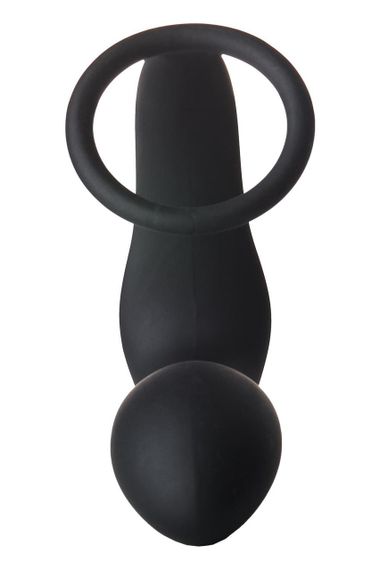 Анальна пробка з еррекційним кільцем FANTASSTIC VIBRATING ANAL PLUG WITH COCKRING BLACK Sex Aura | Зображення 2