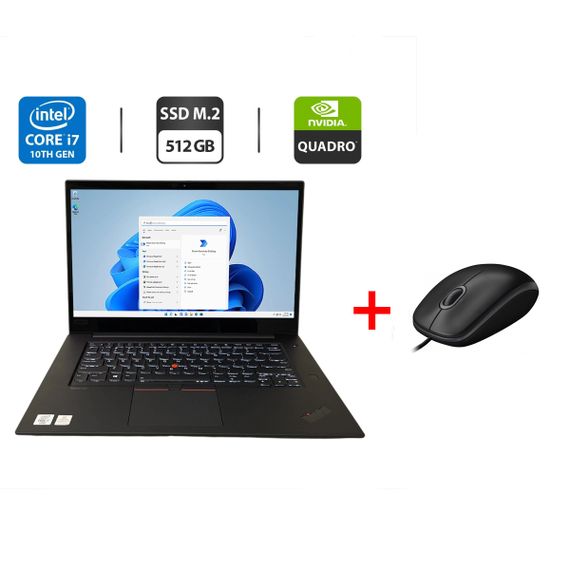 Мобильная рабочая станция Lenovo ThinkPad P1 Gen 3 / 15.6" (3840x2160) OLED / Intel Core i7-10875H (8 (16) ядер по 2.3 - 5.1 GHz) / 16 GB DDR4 / 512 GB SSD M.2 / nVidia Quadro T1000, 4 GB GDDR5, 128-bit / WebCam / Fingerprint б/у + Подарок Проводная мышь