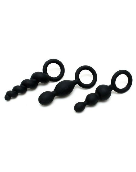 Набор анальных игрушек Satisfyer Plugs black (set of 3) - Booty Call, макс. диаметр 3см | Зображення 1