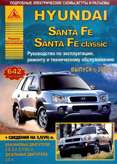 Hyundai Santa Fe с 2000 г.. Руководство по ремонту и эксплуатации. Книга