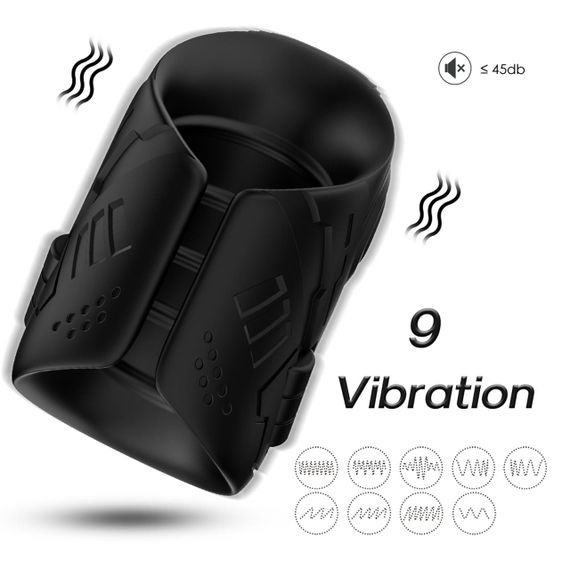 Насадка на пеніс Mechwarrior Black, 9 vibration functions sexstyle | Зображення 6
