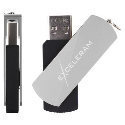 USB флеш накопичувач eXceleram 64GB P2 Series Silver/Black USB 2.0 (EXP2U2SIB64) (EXP2U2SIB64) | Зображення 3
