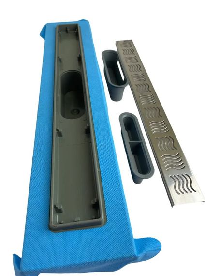 Душовий канал з горизонтальним фланцем Maxiflow Standart Line 60 см грати Хвиля 4022.TY050K.060.1 | Зображення 7